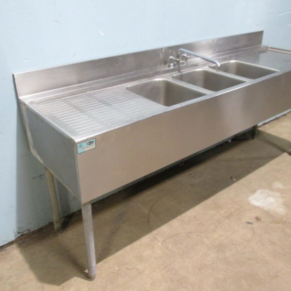 Supreme Metal Hd Commercial Nsf Ss 71 W 3 Compartments Bar Sink W Faucet